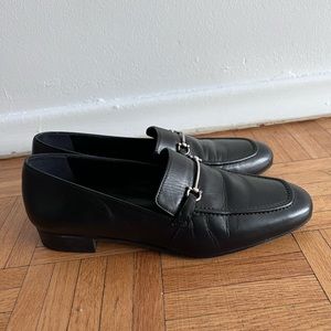 Classic black leather loafers